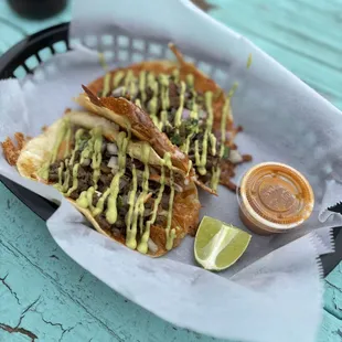 cheese crust beef street tacos
