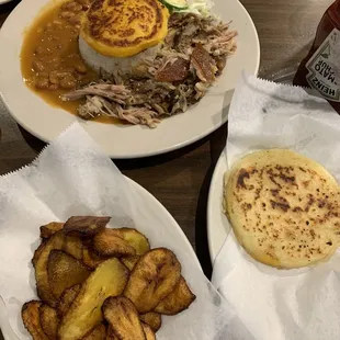 Maduros, arepa, and don't recall what the main dish was.