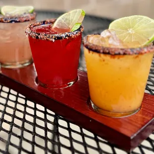 Simply margarita with peach, strawberry and watermelon