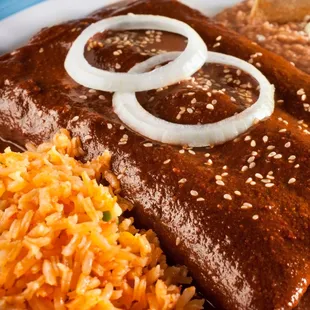 mole enchiladas are divine