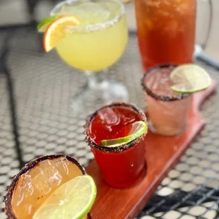 Margarita, sampler with mango strawberry and watermelon
