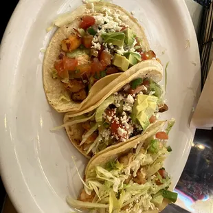 Shrimp rancheros with no sour cream - SO good.