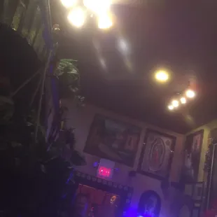 a bar with neon lights