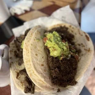 Her 2 tacos lol it was enough for six tacos! Yummy