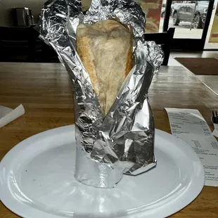 Huge, perfectly crafted chorizo breakfast burrito