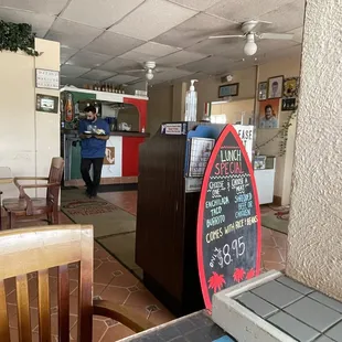 Sat in a cool corner than sitting outside.