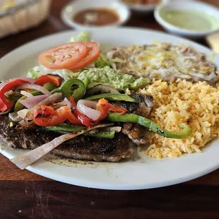 Carne Asada Plate w/rice and beans
