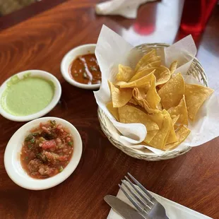 Complimentary chips, their salsa is amazing!