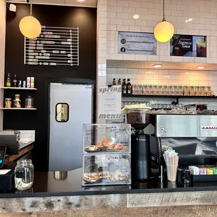 a coffee shop counter