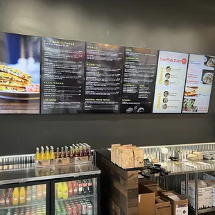 Menu and drinks
