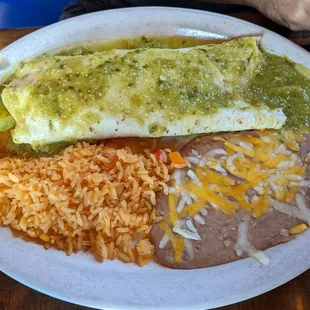 Vegetarian burrito with Verde sauce