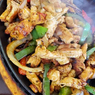 Very generous chicken fajitas!