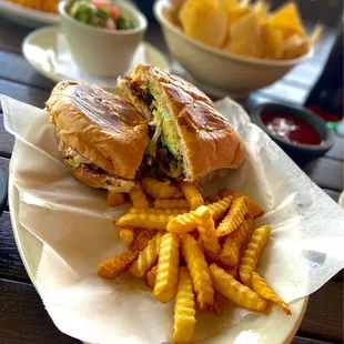 a sandwich and french fries