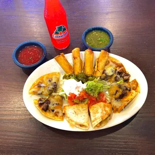 a plate of mexican food
