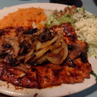 Pollo loco with mushrooms