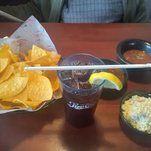Delicious tortilla chips served with great salsa and delicious homemade coleslaw!