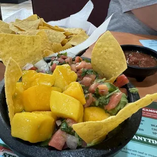 Holy Guacamole with mango--yum!