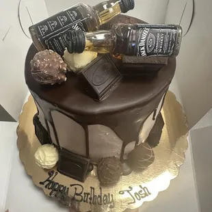 Awesome job !!! Chocolate mousse cake with Jack Daniel.