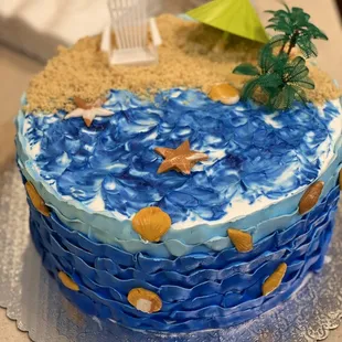 a beach themed cake