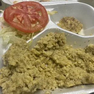 a tray of food
