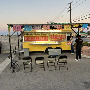 The food truck itself located at a Chevron gas station on the corner of Craig &amp; Simmons
