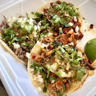 Regular tacos (carne asada, pollo asado, al pastor)