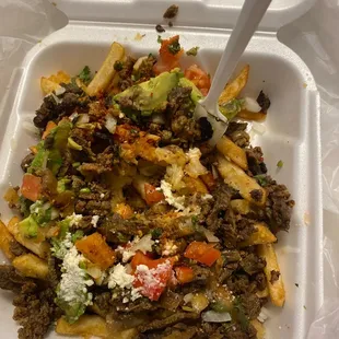 My asada fries with no queso cheese so sad ):