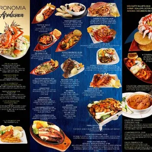 the menu of the restaurant