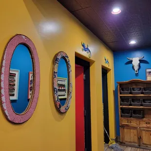 a hallway in a mexican restaurant