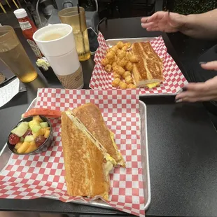 a sandwich and fries