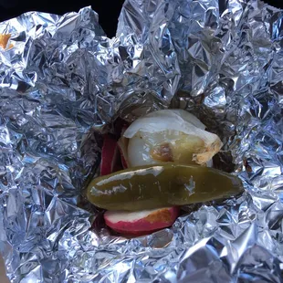 Comes with grilled veggies