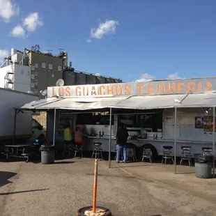 a food truck parked in a parking lot