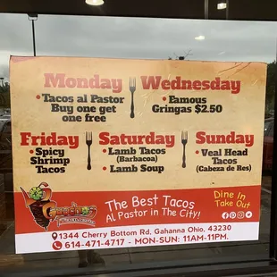 All the daily specials    #UpCloseSavor