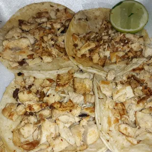 Street style chicken tacos