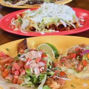 Shrimp taco Fish taco Beef chicken taco