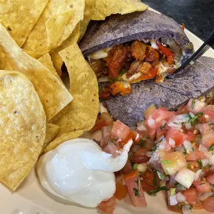 Blue corn quesadilla