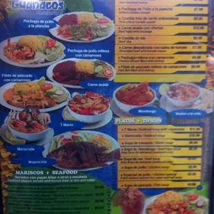 Menu side 2