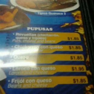 menu