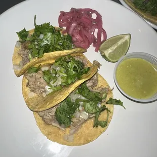 Carnitas mini tacos (only $1.50 on opening night!)