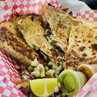 quesadilla and salsa