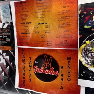 a menu for a mexican restaurant