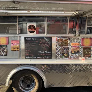 a food truck parked in a parking lot