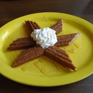 Warm Apple Churros drizzled with honey - yes!