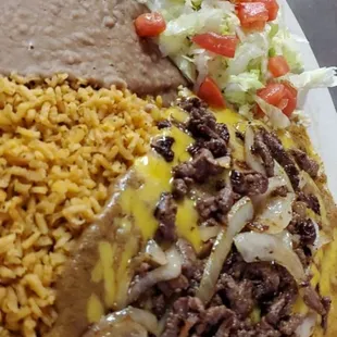 cheese enchiladas with salad