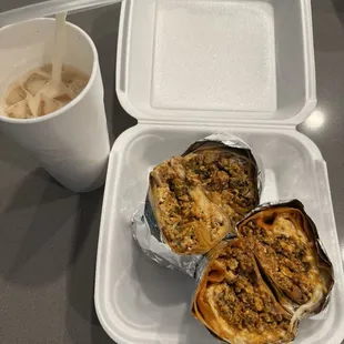 Chorizo and Huevos Rancheros Burrito