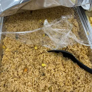 Party tray of rice