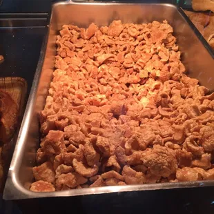 a pan full of chicken nuggies