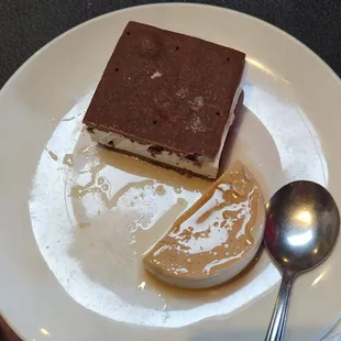 Coconut Flan and homemade ice cream sandwich.