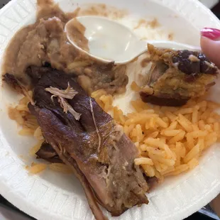 Best carnitas ever!! They are flavorful and cooked well. The beans are also very tasty the rice was ok for my preference my bf loved it.