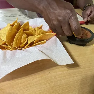 Chips and salsa. Ask for hot.